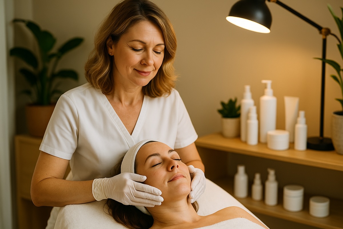 Kosmetikerin bei der Arbeit